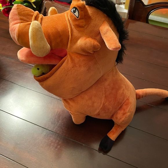 Disney Orange and Black Pumbaa Plush Toy - Picture 9 of 11